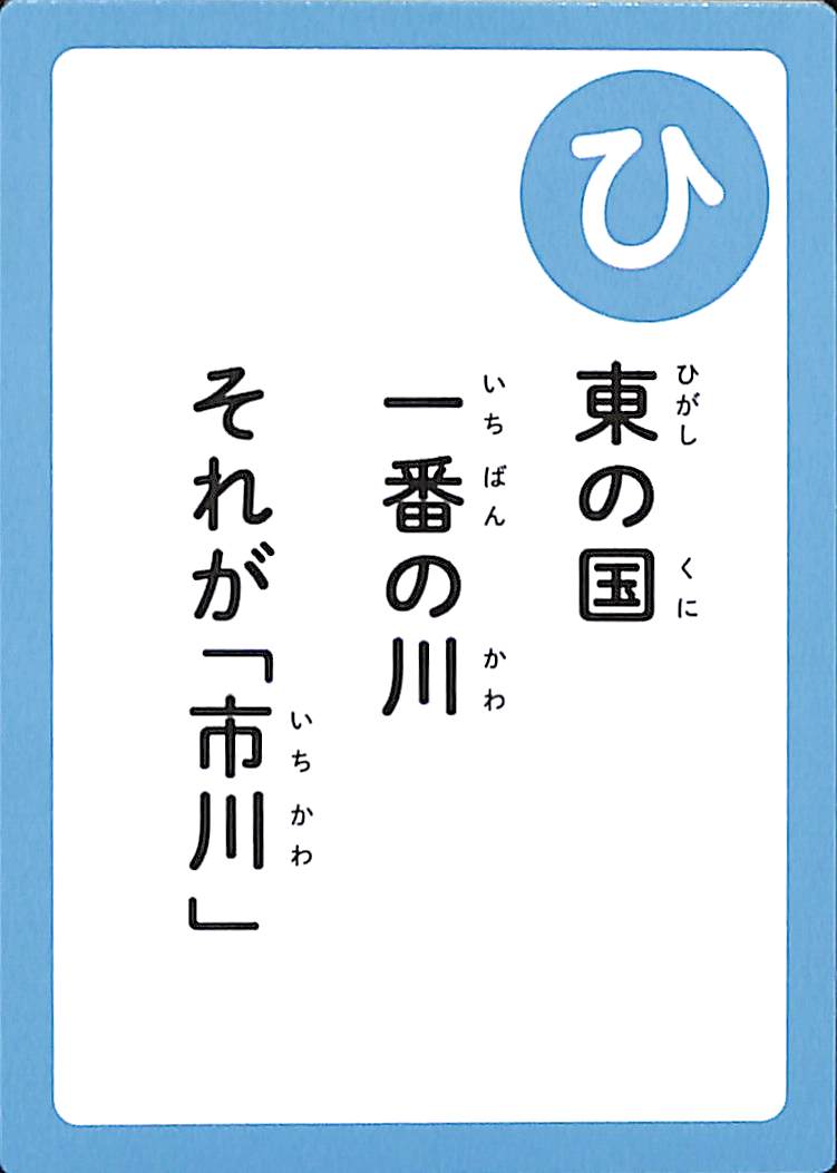 東の国　一番の川　それが「市川」